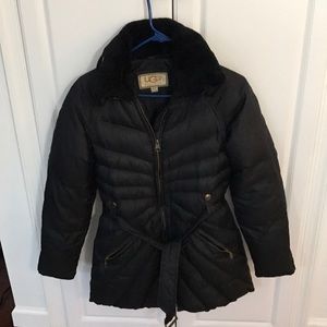 Ugg Down quilted coat with removable shearling